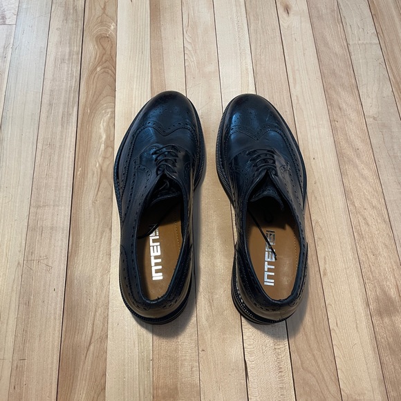 NWB Intensi Black Leather Oxford Men’s Shoes - Sz 42 - Picture 11 of 15